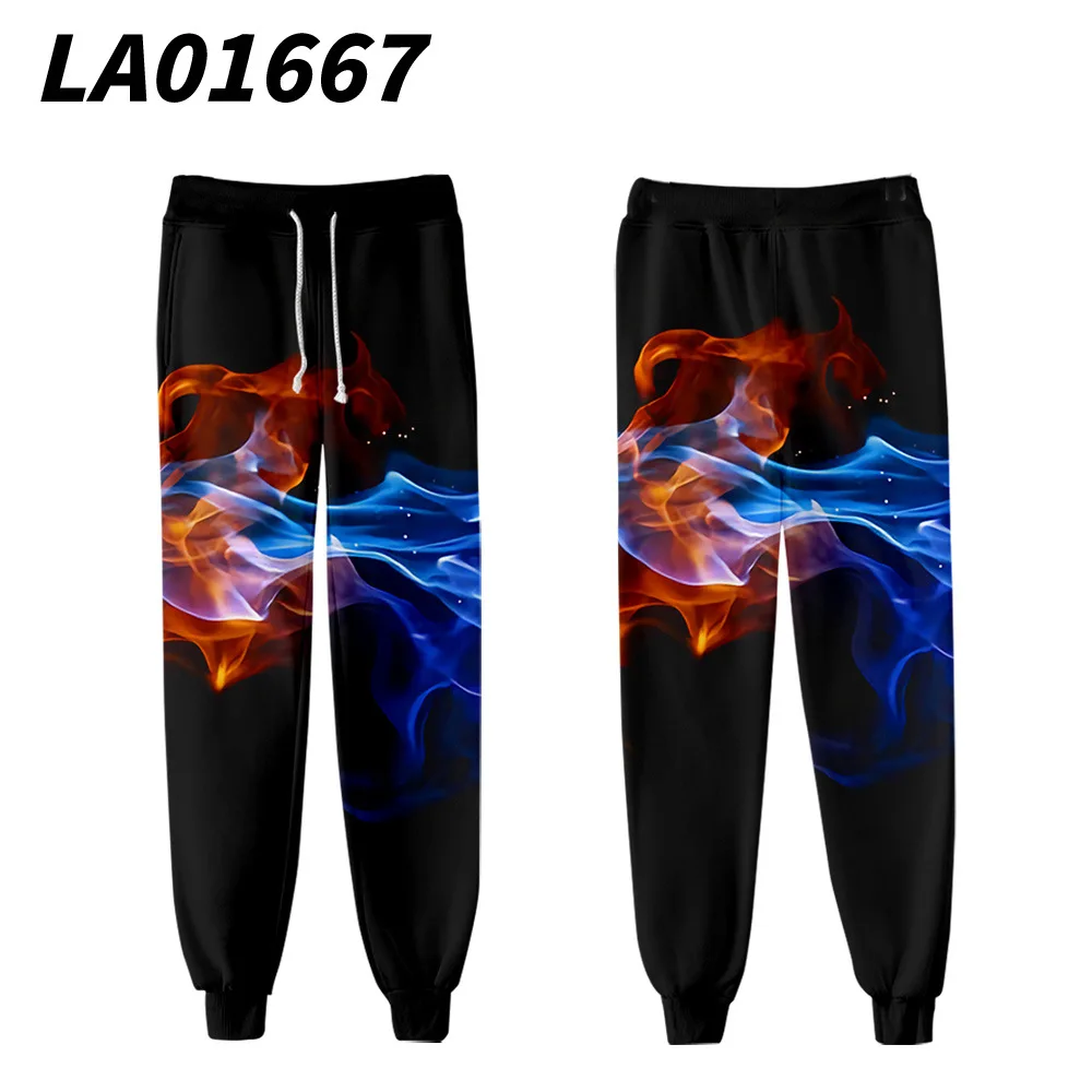 

2021 New Hip Hop Black Print Cargo Pants Women Man Sweatpants Streetwear Casual Joggers Pants