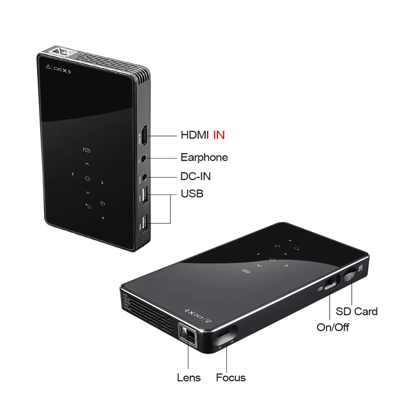 Проектор WZATCO CT50 DLP Android 7 1 OS Wi Fi Bluetooth мини лазерный портативный проектор Pico с