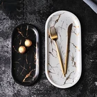 Скандинавская мраморная керамическая овальная тарелка, Западная тарелка, десертная тарелка, поднос для хранения ювелирных изделий, искусственные суши