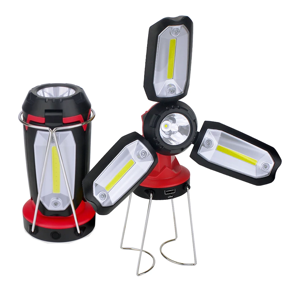 

COB LED Work Light Handheld Outdoor Spotlight 6 Modes High Power Camping Light Outdoor LED Searchlight Deformable Flood Light