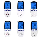 Подключаемый измеритель мощности, анализатор электроэнергии, ЖК-монитор с подсветкой, гнездо, напряжение, ваттметр, бытовой измеритель энергопотребления