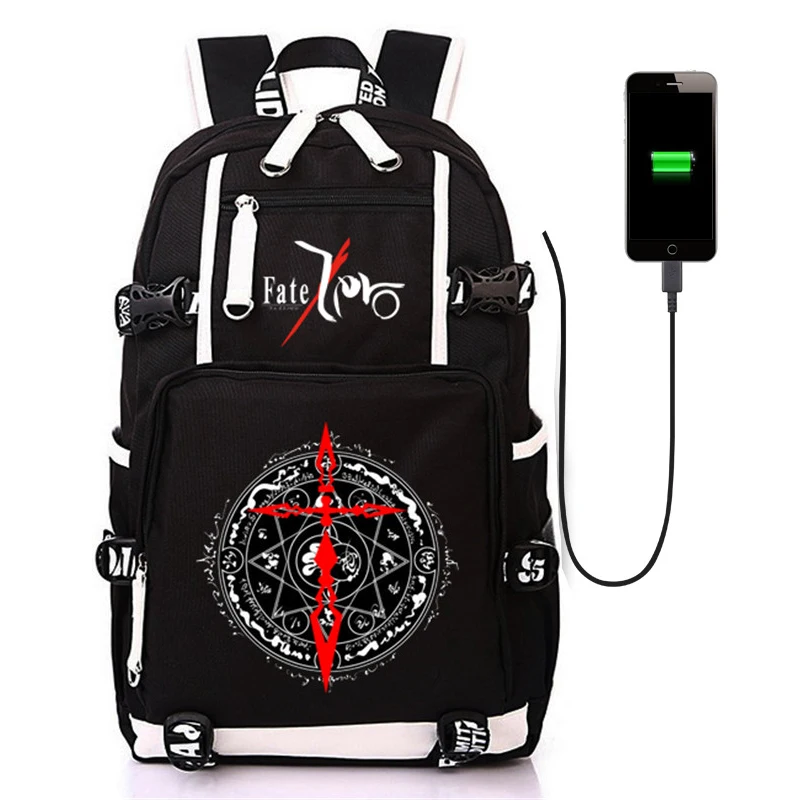 

Travel Bag Satchel Mochila Laptop Backpack Rucksack for Anime Fate Stay Night Pattern Saber Leisure Students Girls Boys 2021