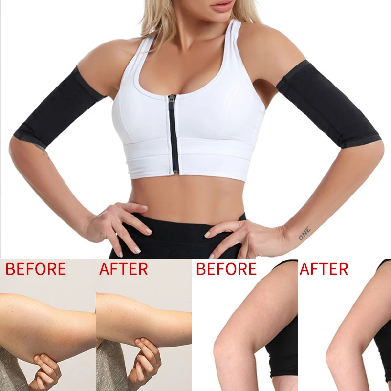 

New Arm Trimmers Sauna Sweat Band For Women Sauna Effect Arm Slimmer Lose Arm Fat Shapers Weight Loss Workout Body Shaper