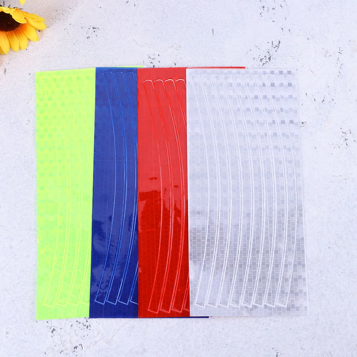 4 Sheets Bike Reflector Stickers Bright Reflective Stick for Wheel Rim Car Bumper |