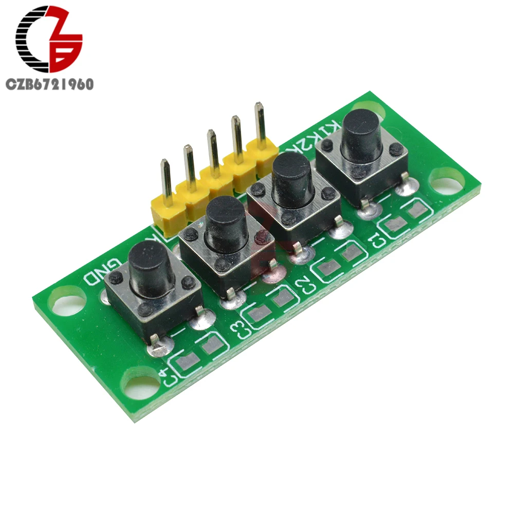 Макетная плата для Arduino 5 контактов 1x4 4 клавиши кнопка клавиатуры модуль