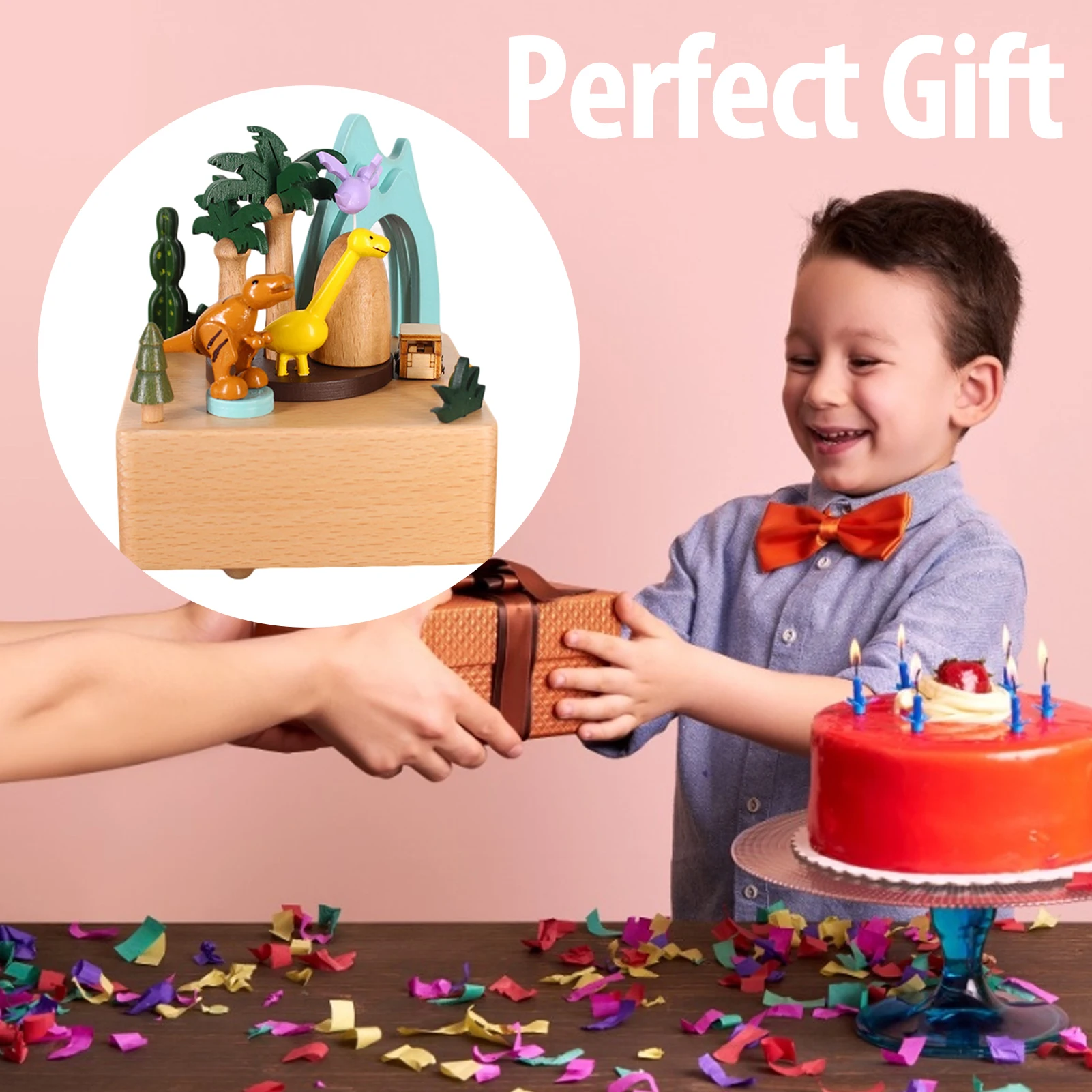 Деревянная музыкальная шкатулка вращающаяся на 360 градусов инновационный