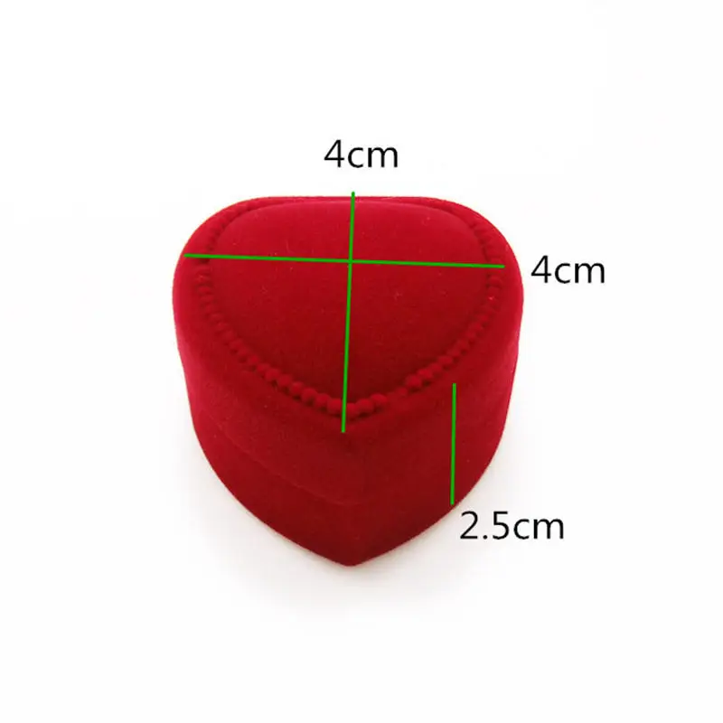 

Red Heart Shaped Carrying Cases Mini Cute Red Ring Box For Rings Hot Sale Display Box Jewelry Packagings