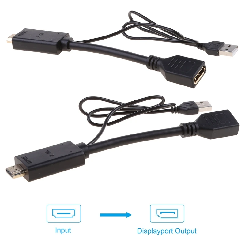

4K USB Powered Male to DP Display Port Female Converter Adapter Devices HDMI-compatible to DP active USB power supply