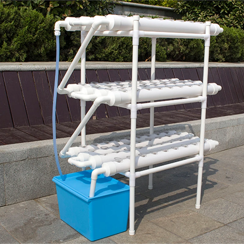 Indoor Home 3 Layers 108 Plant Sites 12 PVC Pipes Hydroponics Growing System Kit 110V / 220V Planting Rack