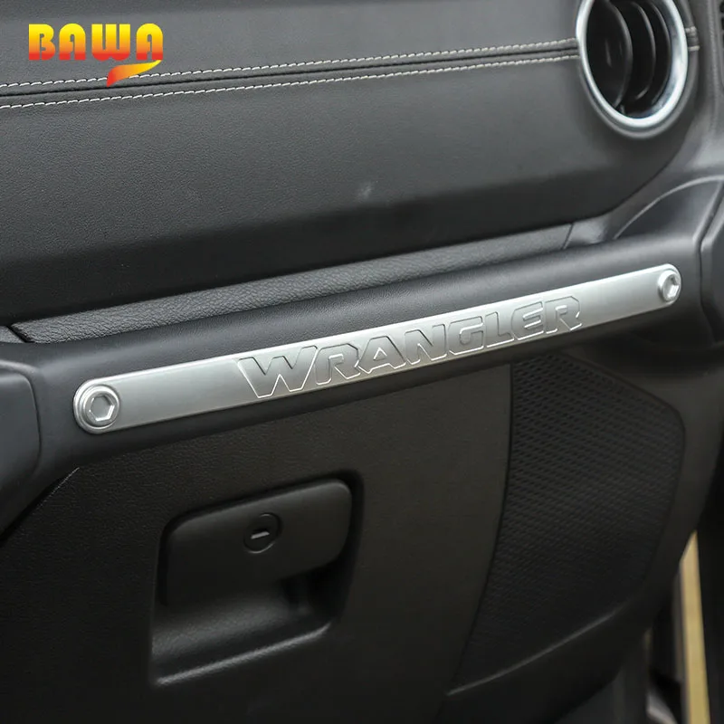 

BAWA Co-pilot Center Console handle Strip Trims Stickers Accessories for Jeep Wrangler JL 2018+