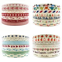 5yards 15mm cotton ribbon printed cotton ribbons for wedding christmas decoration diy sewing fabric