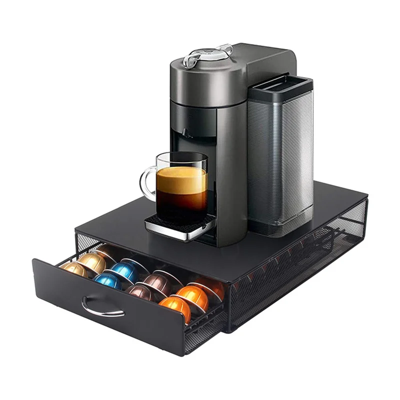 Support à tiroir pour capsules de café Nespresso  40 tasses  support de rangement pour dosettes  en