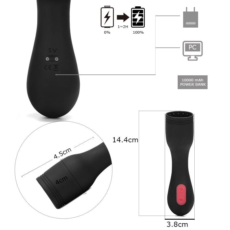 Вибратор точечный с мощной вибрацией 9 перезаряжаемый водонепроницаемый