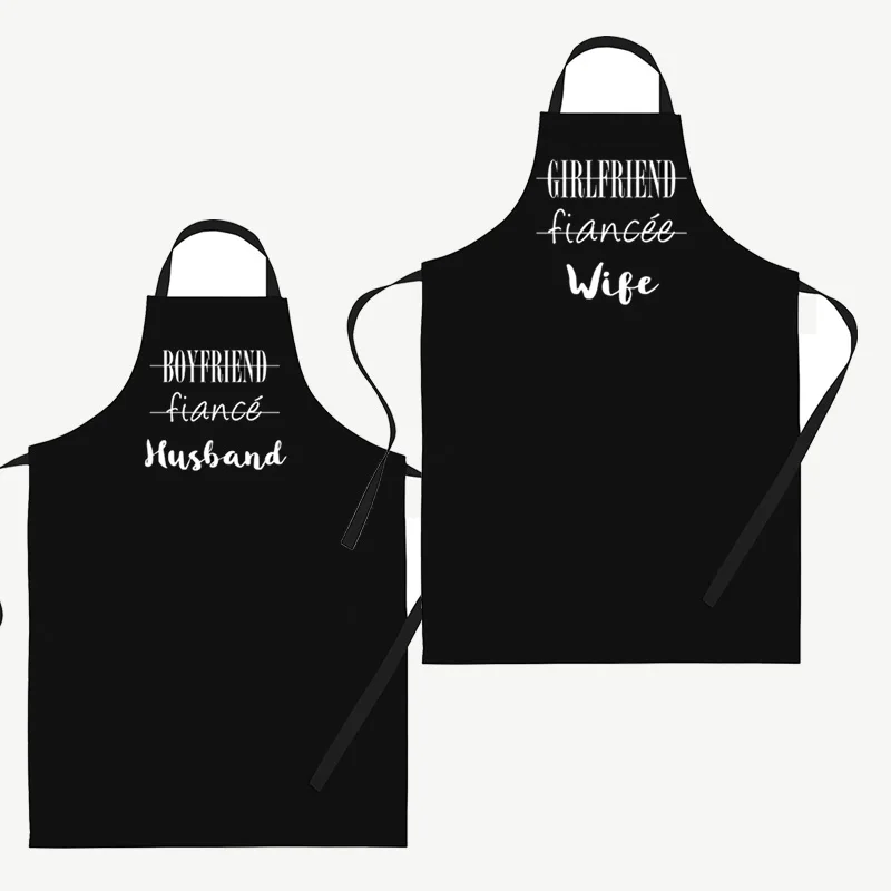 

Husband Wife Couple Apron Wedding Engagement Anniversary Bridal Shower Bride groom Mr Mrs Newlyweds just Married Gift Present