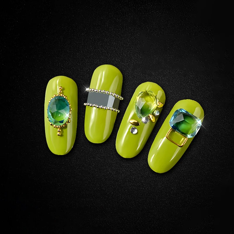 3D блестящие красочные стеклянные стразы для ногтей Стразы дизайна драгоценные
