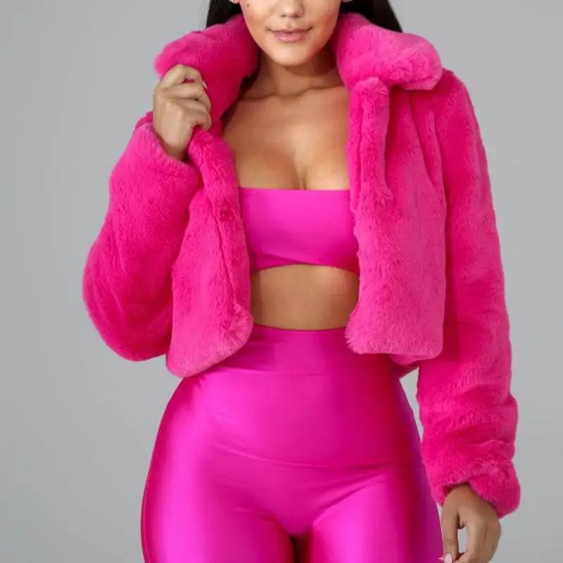 шуба Зимнее теплое пушистое пальто из искусственного меха женская меховая