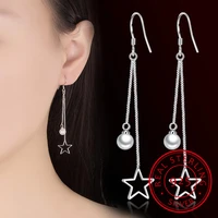 925 sterling silver earrings for women sterling silver jewelry pearl star tassel earring earrings s e427