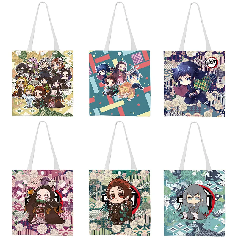 

Новые японские аниме комиксы демон Slayer Kimetsu No Yaiba анимация Холщовая Сумка на плечо рюкзак сумки для Покупок Сумка