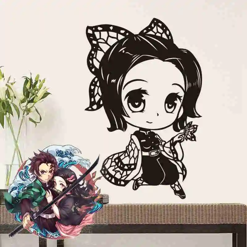 Наклейка на стену рассекающий демонов Kimetsu no Yaiba виниловая милая Kochou Shinobu наклейка