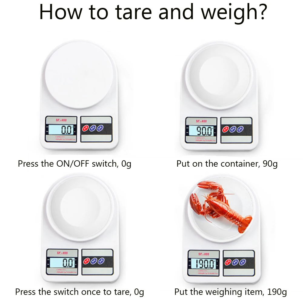 Portable 5kg/7kg/10kg 1g Kitchen Scale With LCD Backlight Display Electronic Digital Scales For Baking Diet Baby Food Measuring