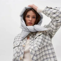 fashion winter scarf women quilted headscarf warm puffer triangle shawl hood scarf thicken kerchief puff neck hood 2022 new
