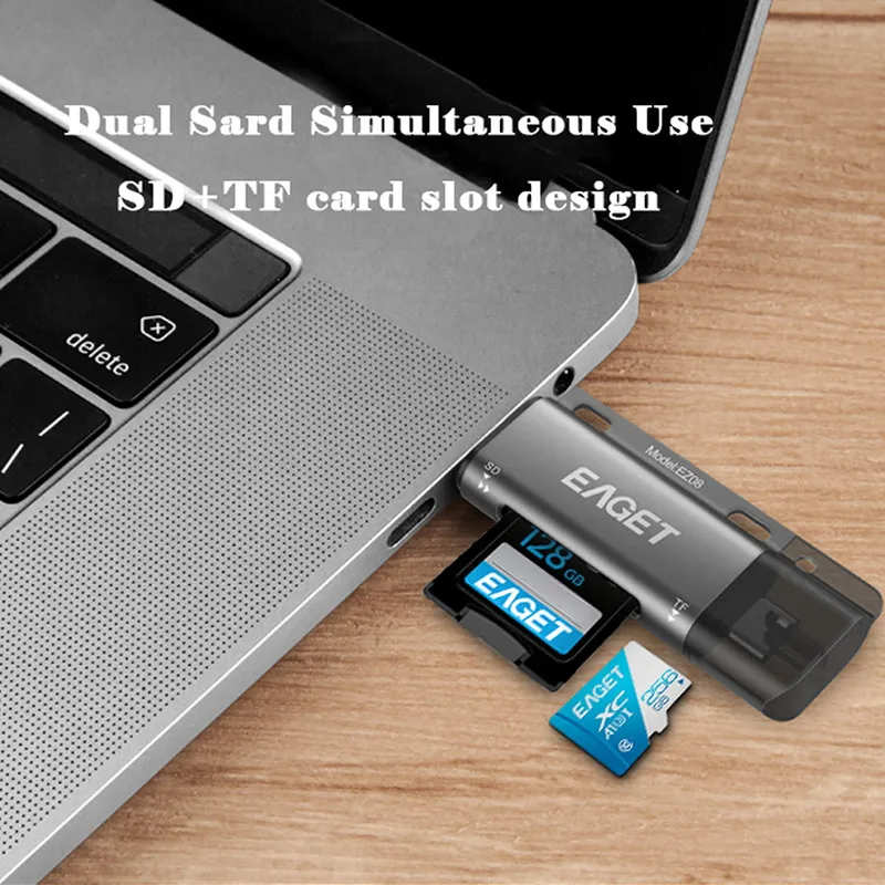 EAGET EZ08 кардридер USB 3 0 Type C для SD Micro TF адаптер ноутбуков Аксессуары OTG смарт память