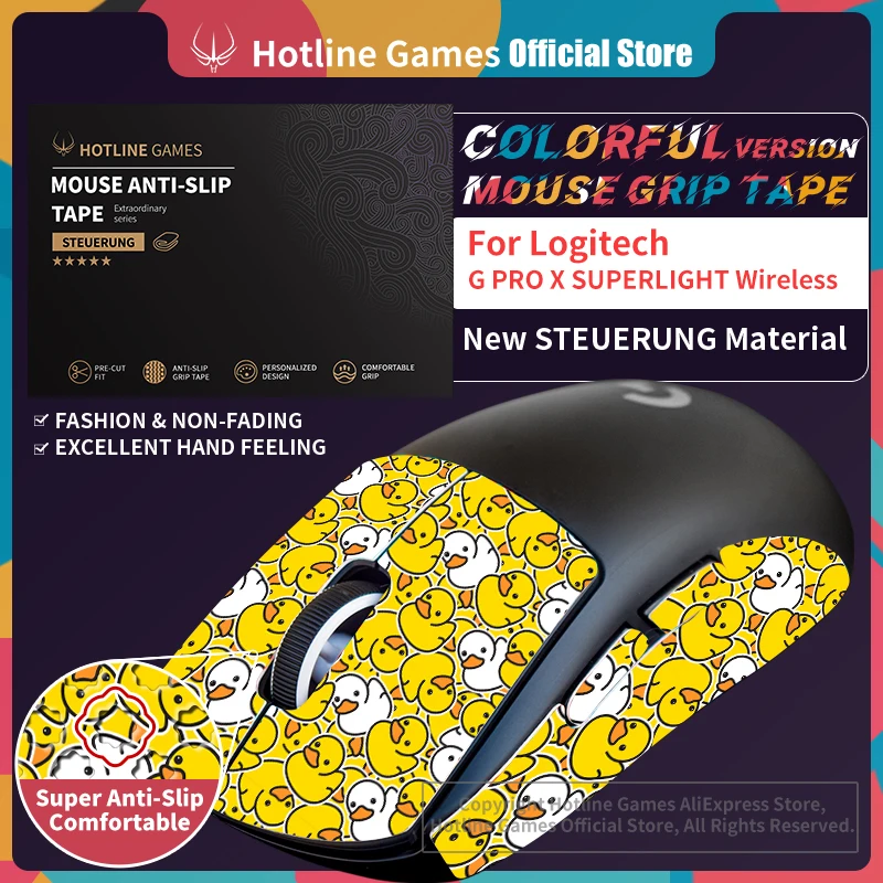 

Hotline Games Colorful Mouse Grip Tape for Logitech G PRO X Superlight Wireless Gaming Mouse Anti-slip Tape Easy to Apply