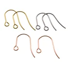 Простые крючки для сережек из нержавеющей стали, 50 шт., фурнитура для ювелирных изделий и компоненты, застежки для сережек, аксессуары для изготовления ювелирных изделий своими руками