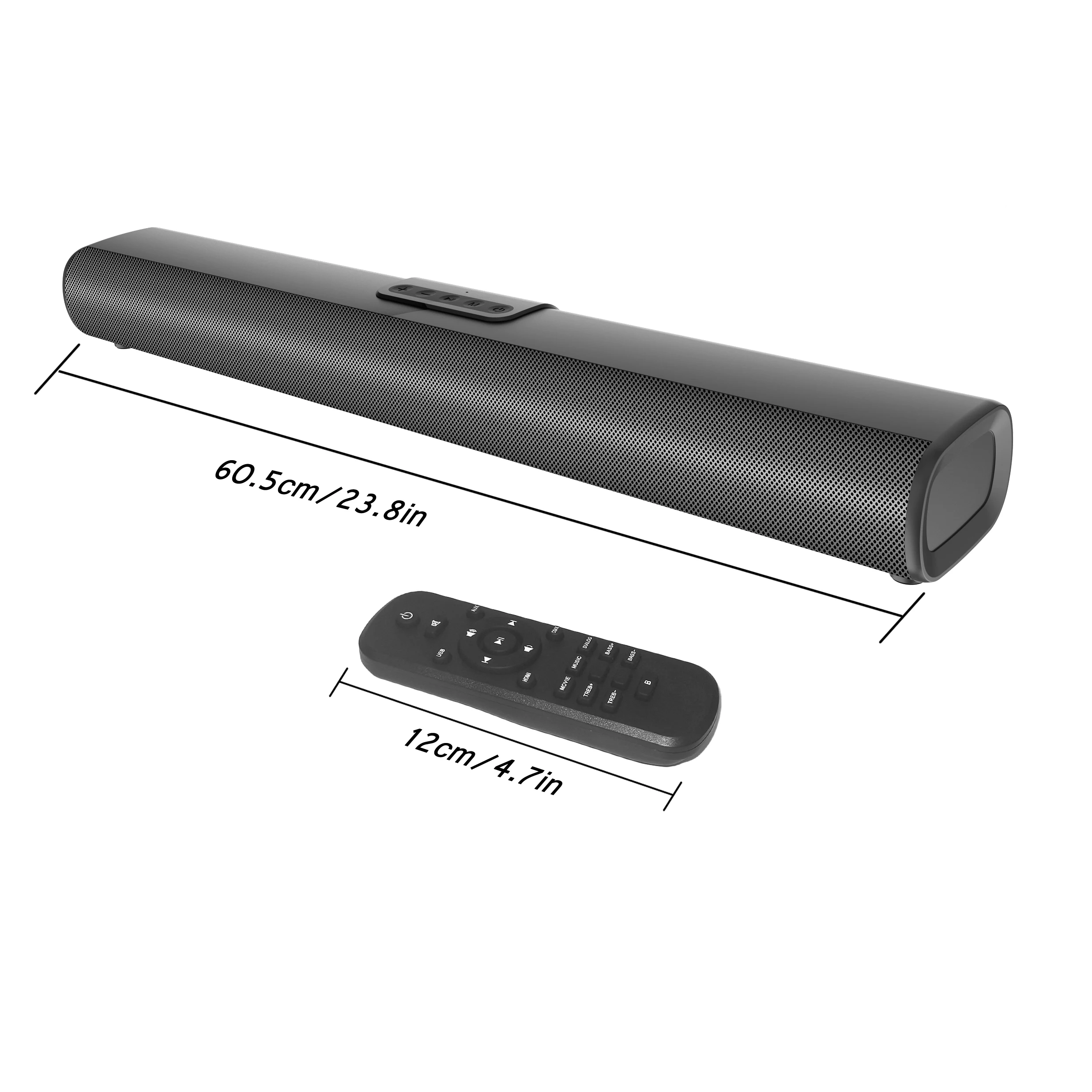 

50W Wall-mounted TV Soundbar Home Theater Bluetooth Speaker Support Optical Coaxial HDMI-compatible AUX With Subwoofer For TV PC