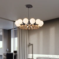 nordic luxury chandelier ceiling modern led simple glass ball hanging lamp living room hall villa large chandeliers black gold