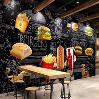 custom 3d photo wallpaper bread hamburger fast food restaurant restaurant pizza shop poster mural decoration background wall art