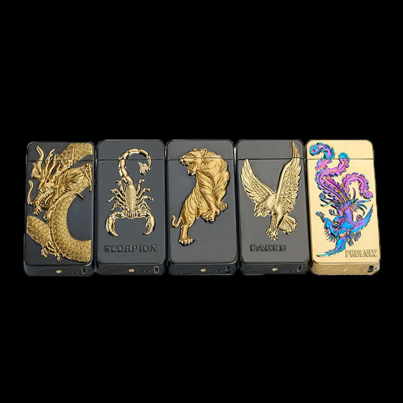 Новинка 2020 USB металлическая зажигалка для зарядки скорпиона плазменная двойная