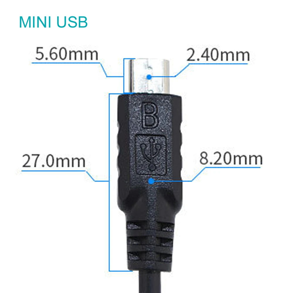 5 шт. 1 м/3 3 фута мини USB Штекерный кабель 2 провода питания отрезок шнур сделай сам