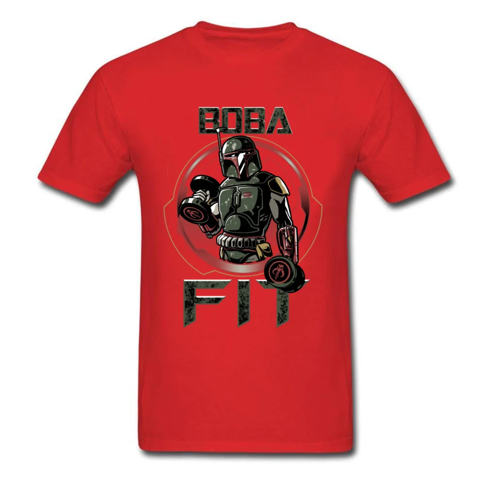 Boba Fit футболка для мужчин забавные Звездные войны тренировки Футболка фирменная Новинка 80s Топы И Футболки с принтом мужская хлопковая одежда ретро Boba Fett рубашка - Цвет: Red