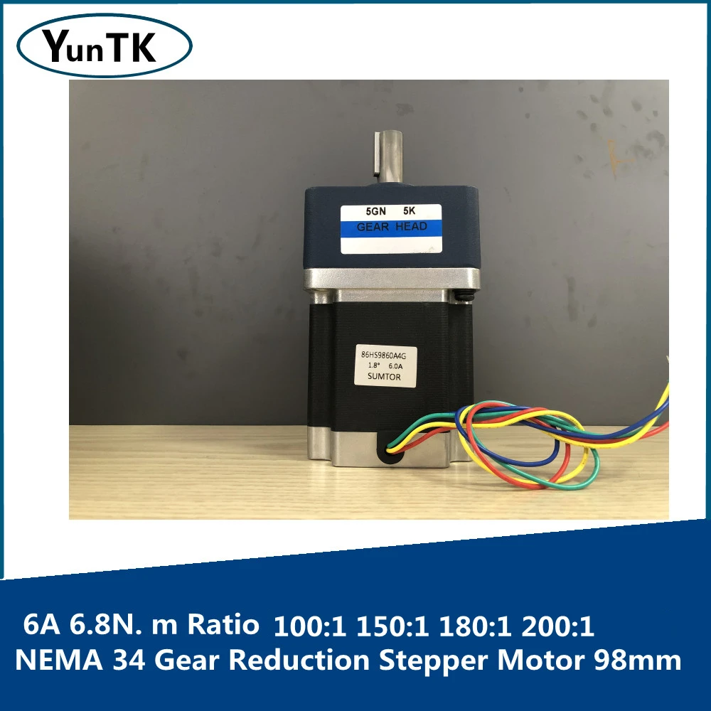 Шаговый двигатель с редуктором NEMA 34 длина 98 мм 6A 6 8 Н. м Соотношение 100:1 150:1 180:1 200:1 |