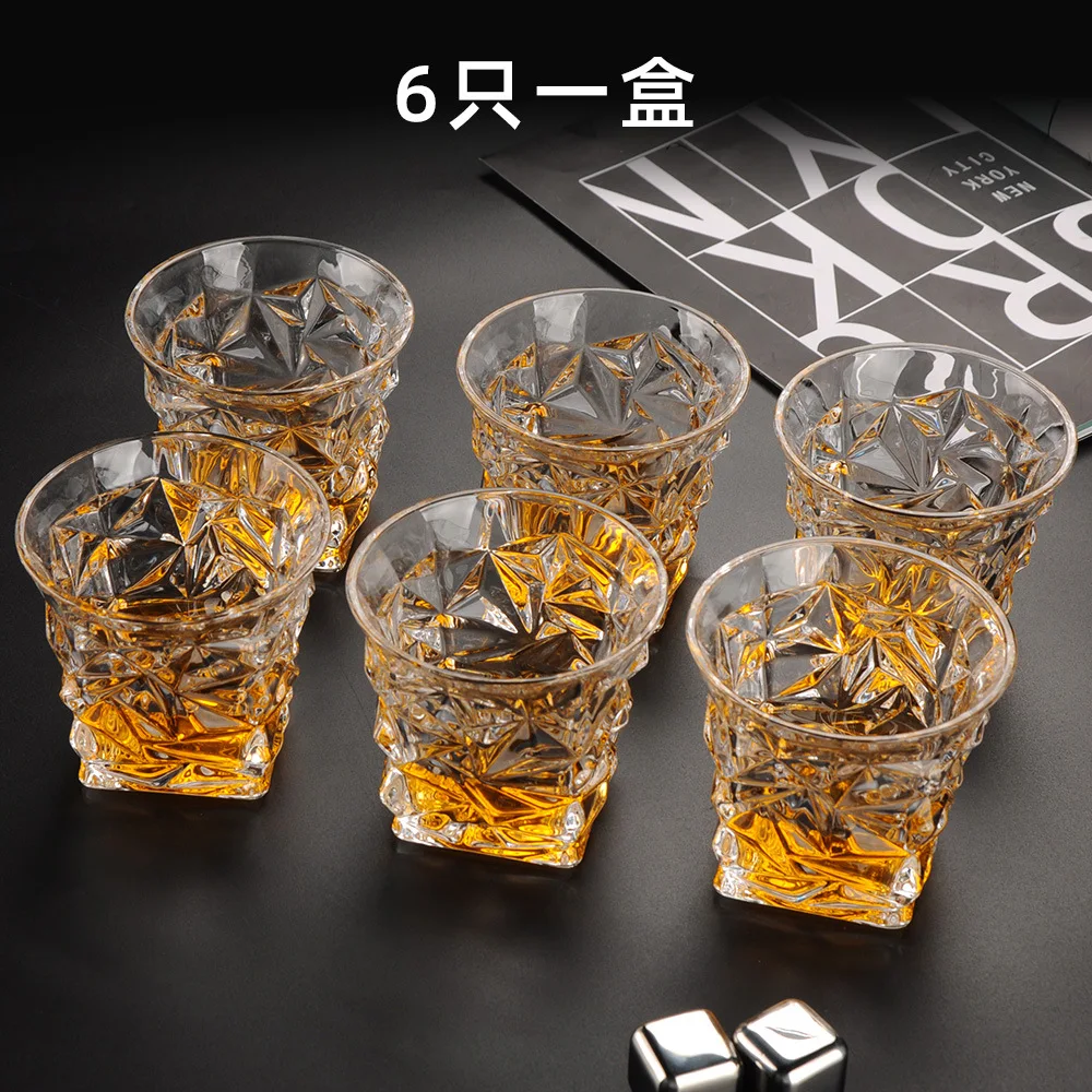 

6 Pcs/lot luxury fashion home lead-free whiskey glass high quality party club wine glass cup for whiskey 200827-11