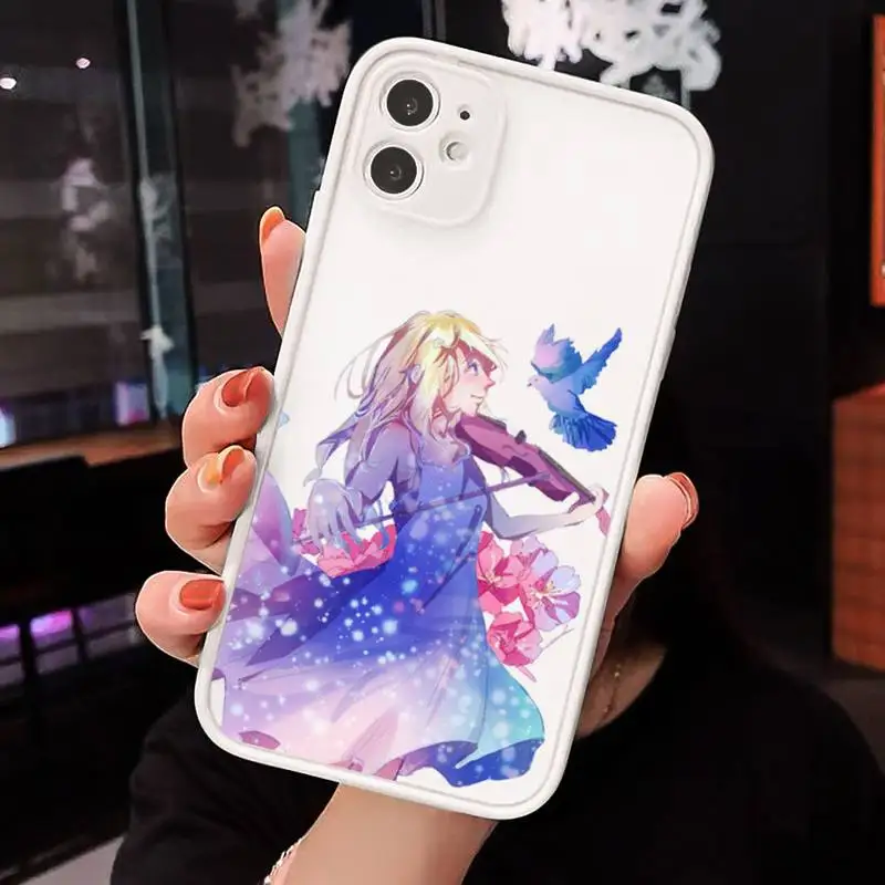 

Your lie in April anime Phone Case matte transparent For iphone 7 8 11 12 plus mini x xs xr pro max cover