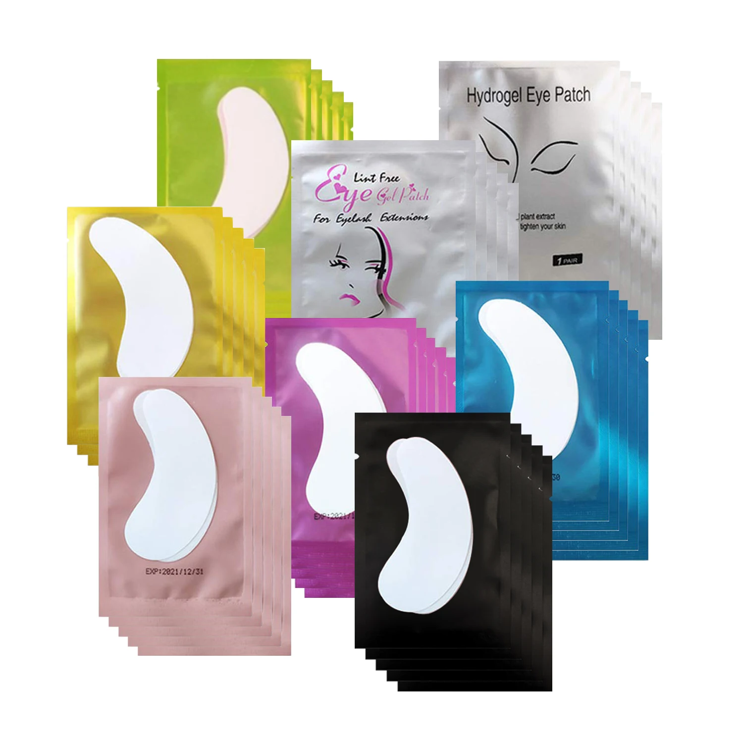 50pairs Under Eye Pads for Eyelash Extension Paper Patches Lint Free Hydrogel Grafting Eyelashes Gel Patch Sticker Makeup Tool