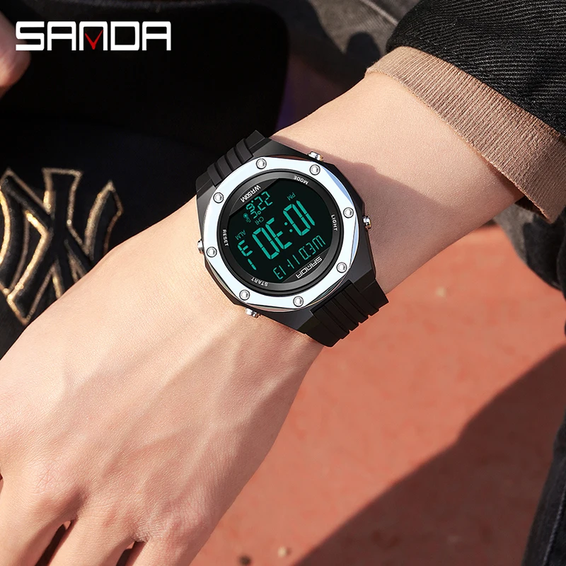 Часы мужские кварцевые с термометром и светодиодной подсветкой