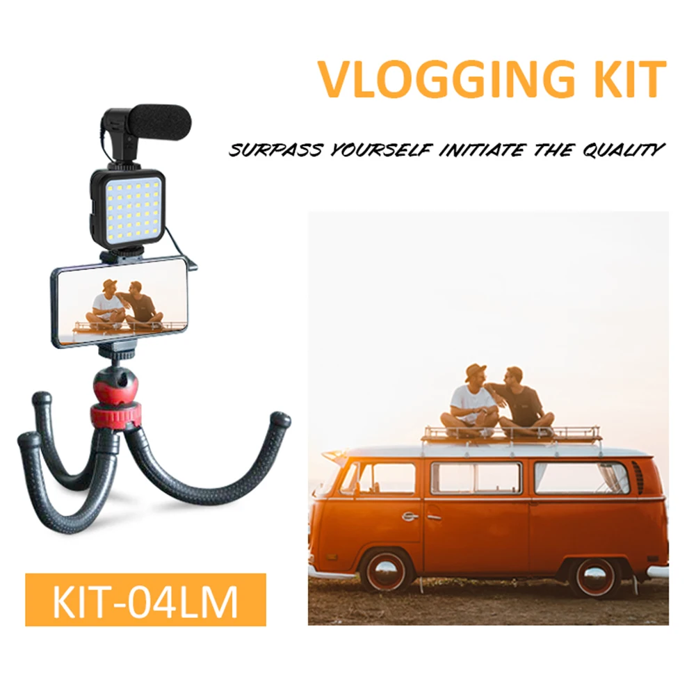 

Universal Smartphone Camera Stand Octopus Tripod Holder With Clip Mobile Phone Tripod with fill light For iPhone Huawei