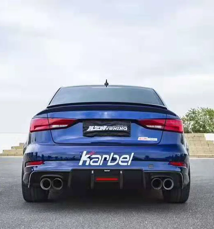 

Karbel Car Spare Parts Body Kit Carbon Fiber Rear Bumper Diffuser for Audi S3 A3 S-Line notchback 2017-2019