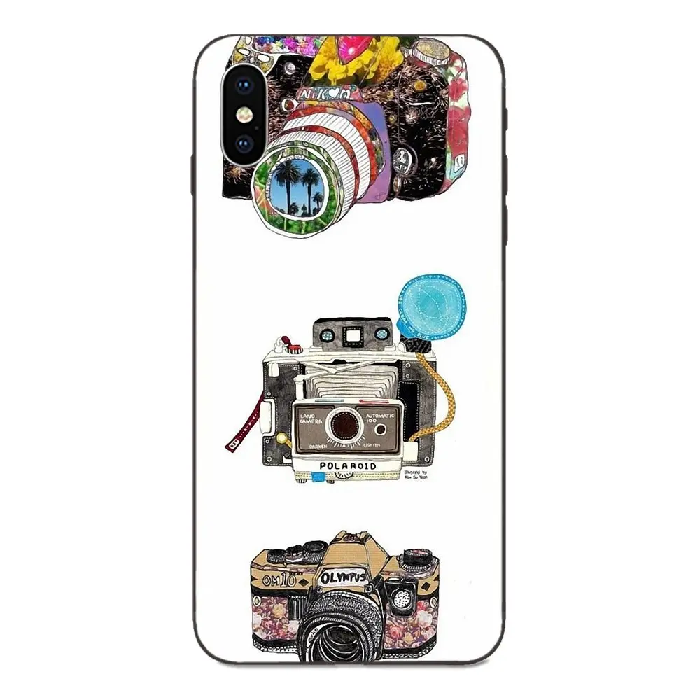 Чехол для телефона из ТПУ с рисунком Apple iPhone 4 4S 5 5S SE 6 6S 7 8 Plus X XS Max XR ретро-камерой