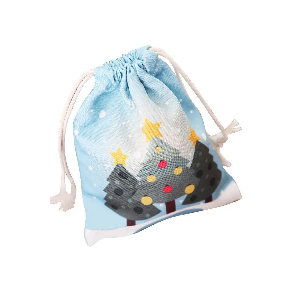 Рождественский Подарочный пакет сумка для конфет с принтом детская одежда