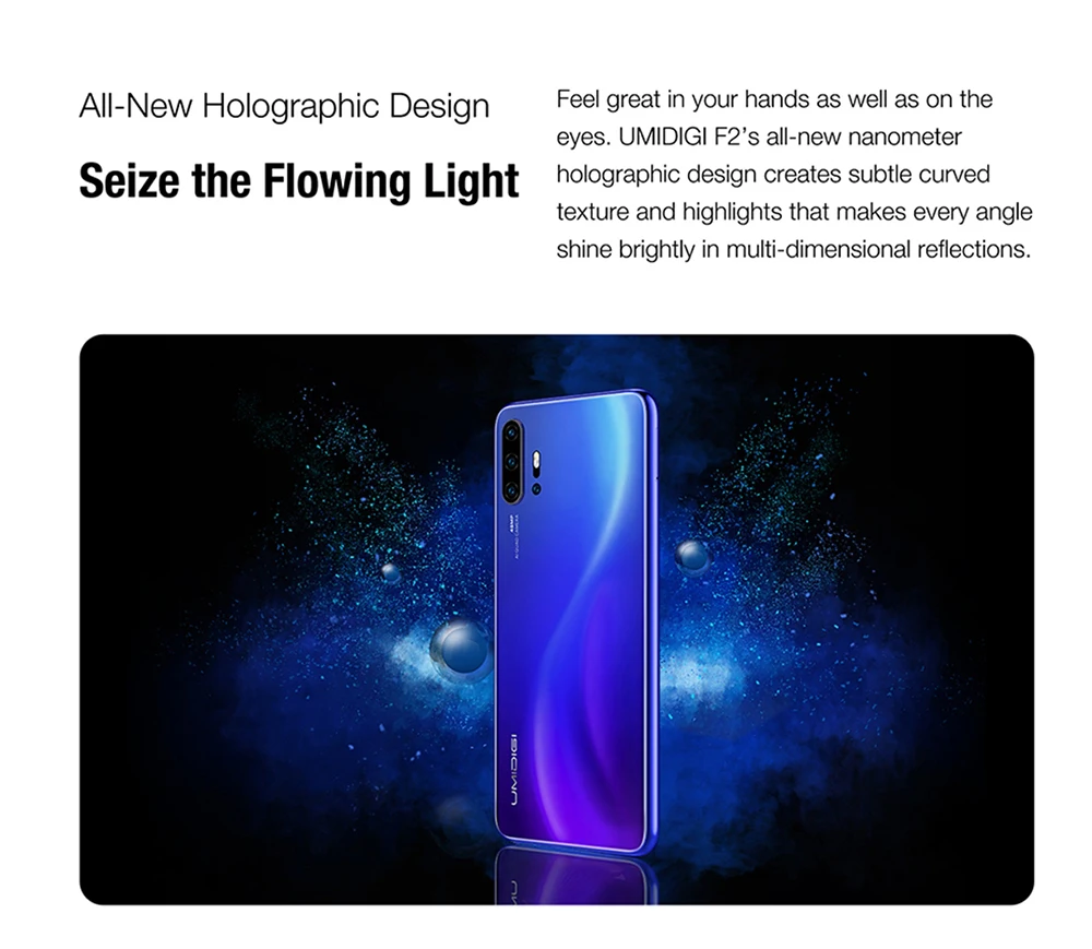 UMIDIGI F2 глобальная версия Android 10 6 ГБ 128 ГБ 6,5" FHD 32 МП селфи Helio P70 48MP AI Quad камера мобильный телефон 5150 мАч NFC