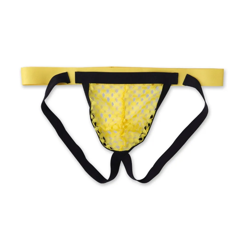 

Men's' Double Buttocks Hollow Thong Sexy Thong Fishnet Cutout Transparent Panties Jock Strap Sissy Panties Lingerie
