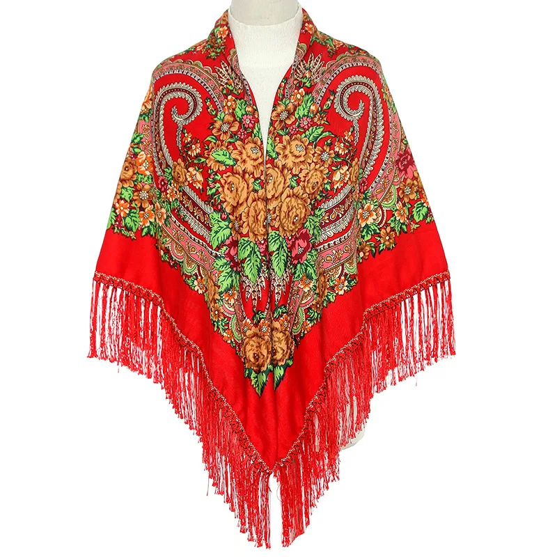 135*135 см Русские шарф квадратной формы для Для женщин Национальный ветер шаль