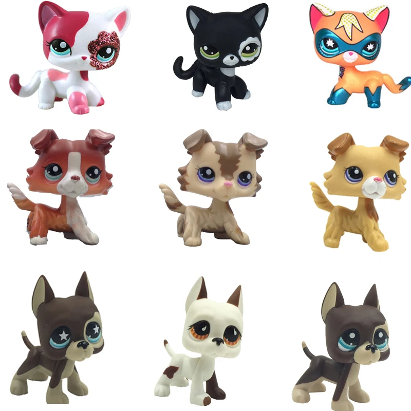 Lps кошка оригинальные игрушки для домашних животных собака колли немецкий дог