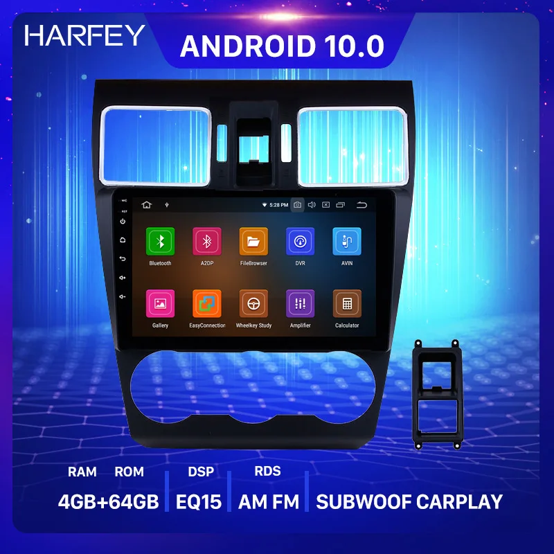 Harfey 9 &quot4 Гб + 64 ГБ Android 10 0 8 ядерный автомобильный Радио Стерео Аудио