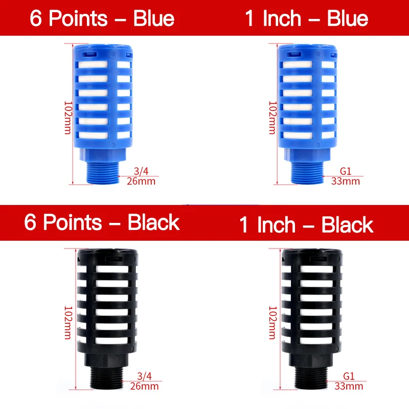 1 шт. пневматический пластиковый глушитель с резьбой 1/2 дюйма 1/8 1/4 3/8 бесшумный