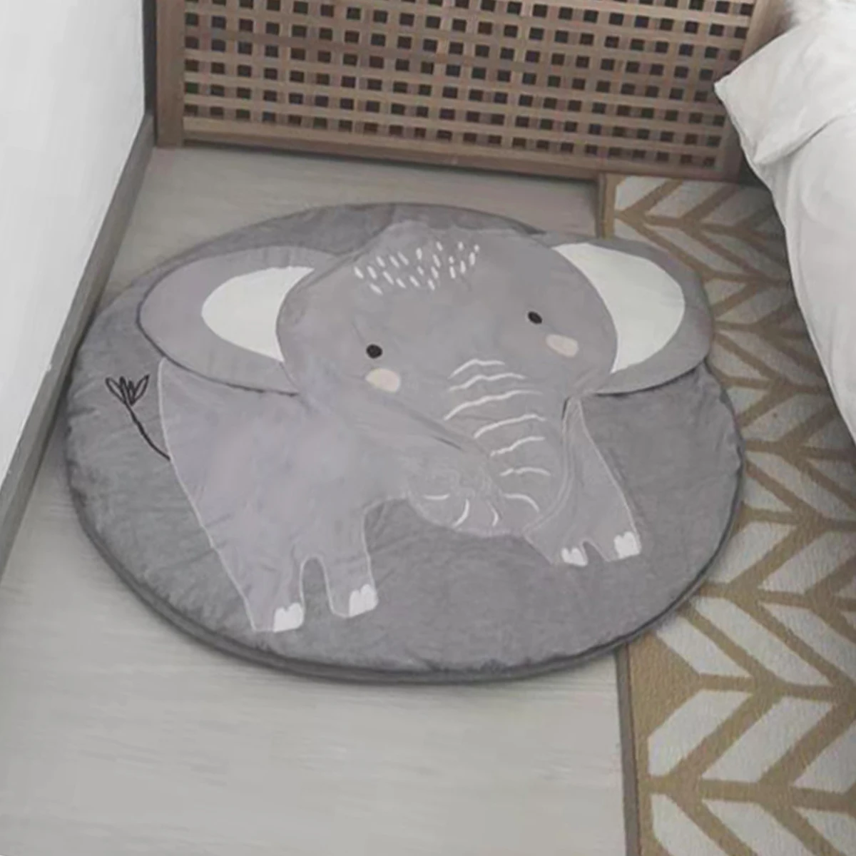 

95cm Baby Play Mat Cute Elephant Baby Crawling Blanket Pad Home Decor Bedroom Carpet Seat/Back Cushion